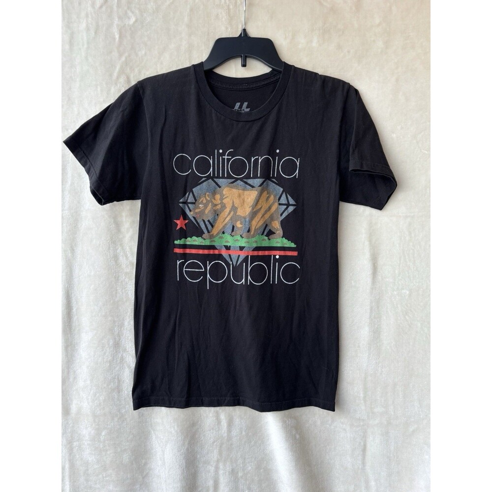 CALIFORNIA REPUBLIC LOGO Men T Shirt  Size Small Black  Short Sleeve